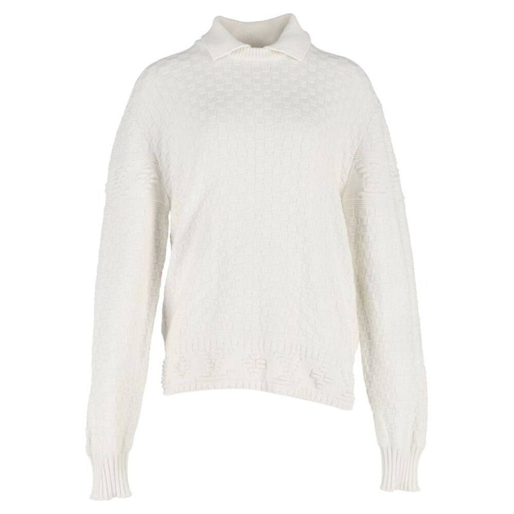 Louis Vuitton Collared Sweater in White Wool